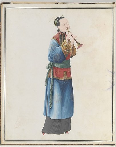 Watercolor of musician playing sona