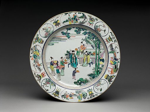 Plate with scene of offering antique