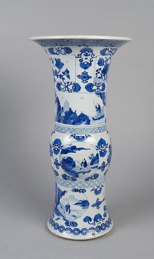 Vase with ladies, plants, and landscape