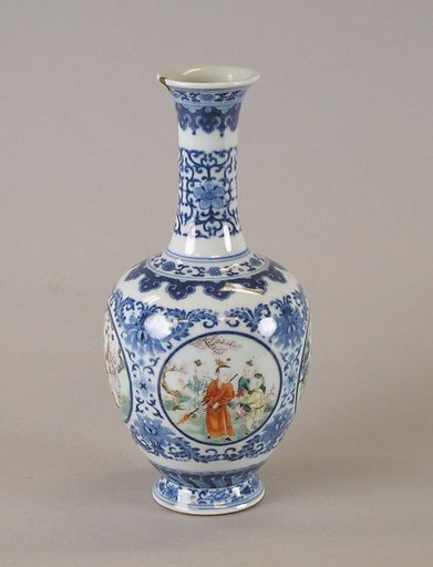 Vase with children at play