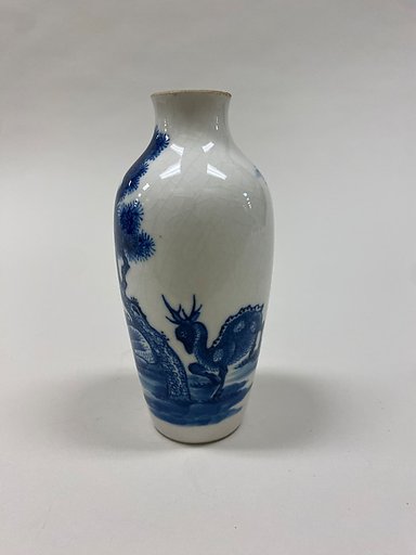 Vase with deer and pine tree