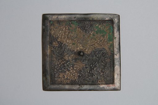 Square mirror decorated with palmette motifs