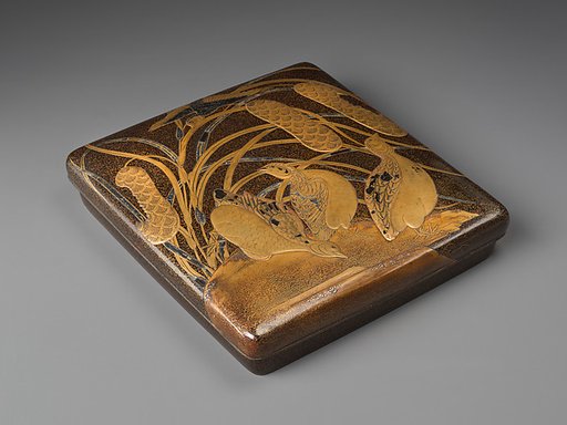 Writing box with decoration of quails and millet
