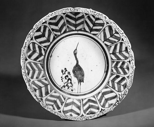 Deep Dish with Egret Design