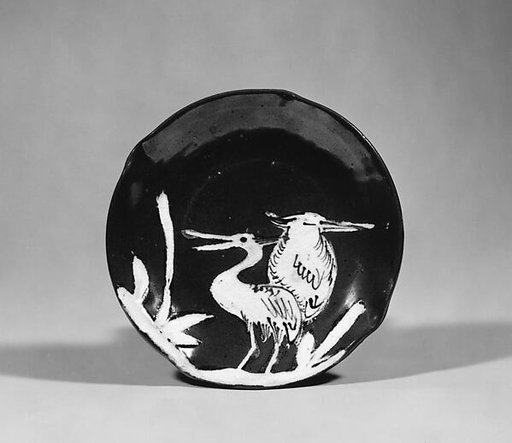 Plate with Design of Two Cranes