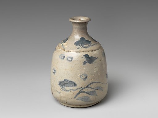 Sake Bottle (Tokkuri) with Auspicious Patterns