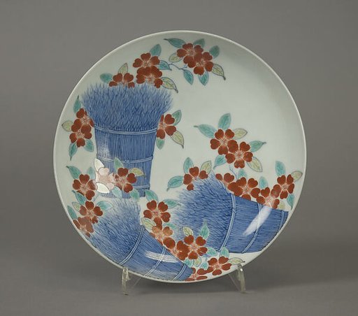 Dish with Cherry Blossoms and Bundles of Brushwood