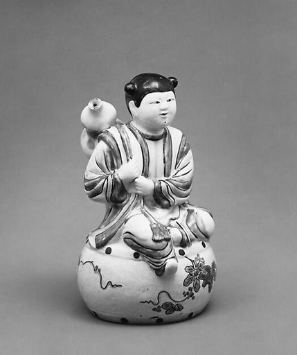 Water Dropper in the Shape of a Youth Seated on a Drum and Holding a Gourd on His Back