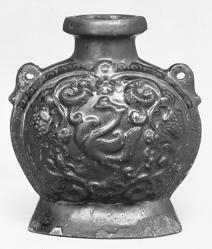 Flask with molded decoration