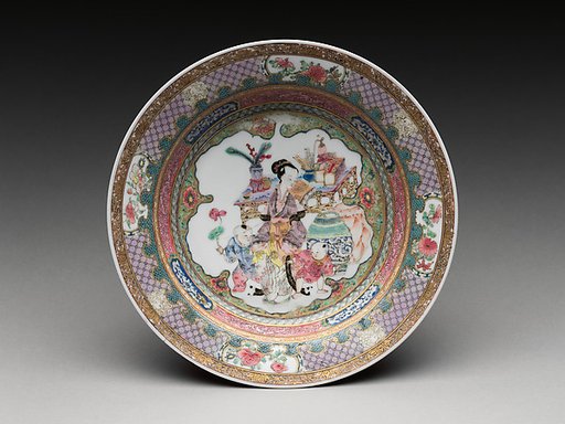 Dish with scene of a woman and children