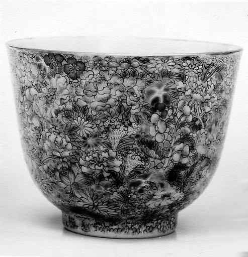 One of a Pair of Cups with Mille-Fleurs Design