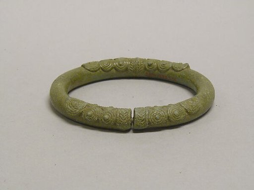 One from a Pair of Solid Anklets with Spiral Decoration