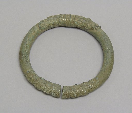 One from a Pair of Solid Anklets with Spiral Decoration