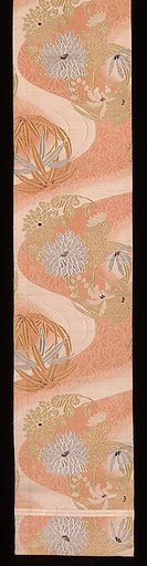 Obi with Large Floral Roundels and Stream