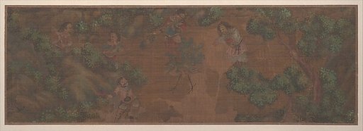 Landscape Painting of Figure in Woodland Setting