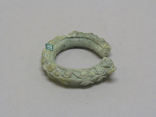 Solid Open Bangle with Applied Decoration