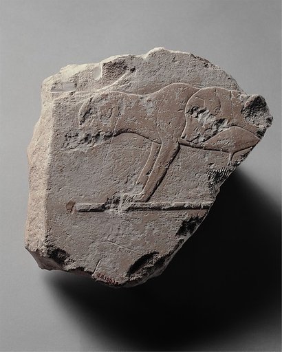 Relief fragment with two young dogs