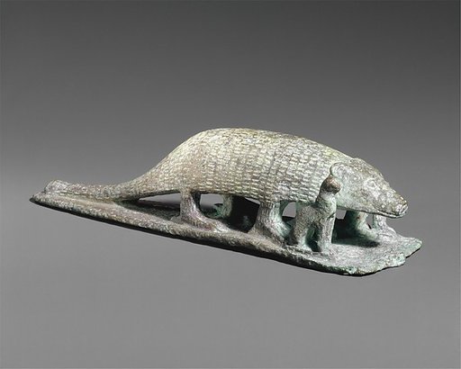 Ichneumon on a base with small cats, inscribed beneath base with the name of Padineith son of Isekhebi