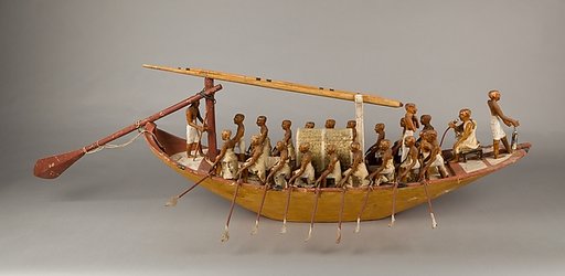 Travelling Boat being Rowed