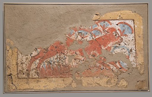Bench Side-Panel Depicting a Calf in the Marshes