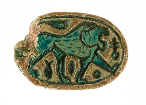 Canaanite Scarab with a Roaring Lion