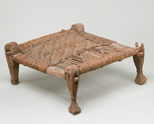 Stool with woven seat