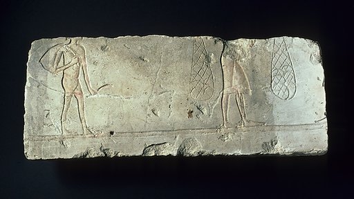 Relief with two laborers