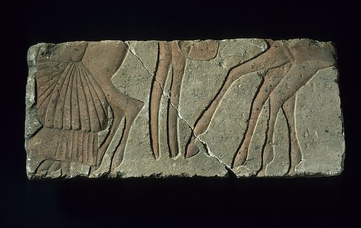 Relief with official and horses