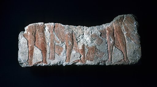 Relief with three courtiers
