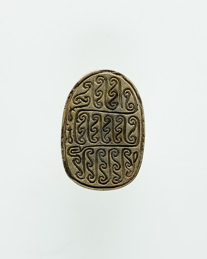 Scarab Decorated with Scrolls
