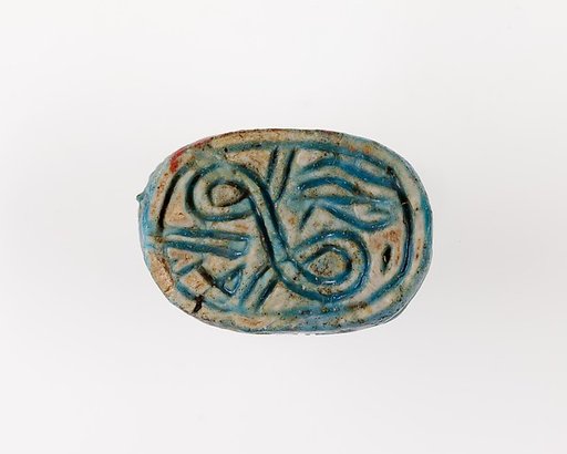 Scarab with Scroll and Hieroglyphs