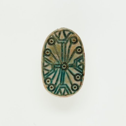 Scarab Incised with Circles and Lotus Flowers
