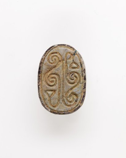 Scarab Decorated with Scrolls and Papyrus