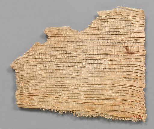 Corner of a pleated linen sheet of queen Neferu