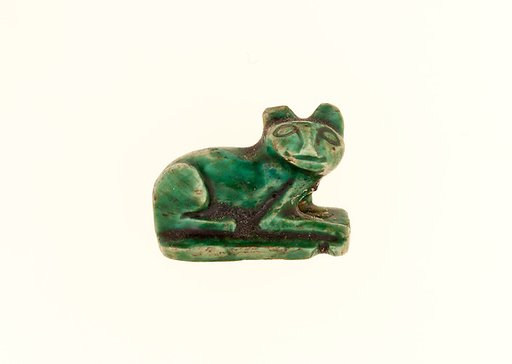 Cat Design Amulet Inscribed With the Cartouche of Aakheperkare (Thutmose I)