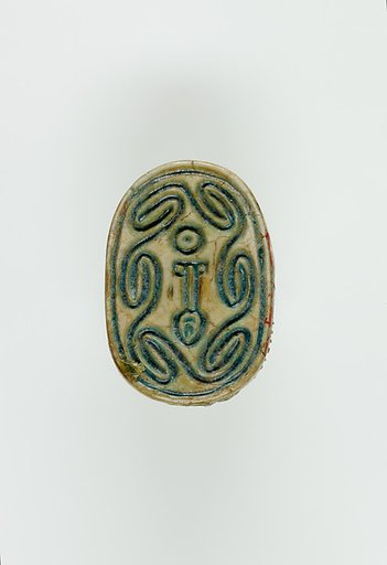 Scarab Incised with Hieroglyphs in Scroll Border