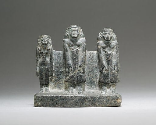 Group statuette of two men and a woman