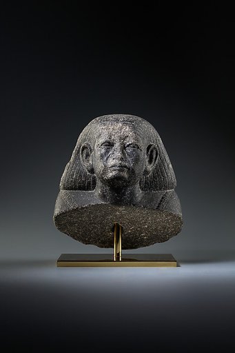 Head and shoulders of a male statue