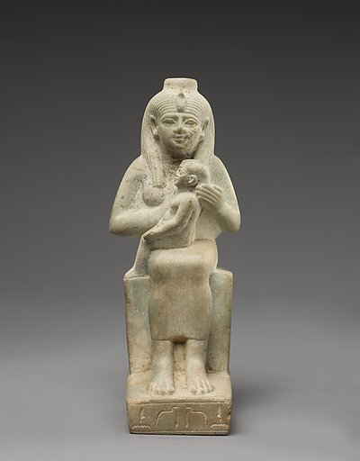 Statuette of Isis with the infant Horus, dedicated by Ankhhor, son of Perekhbanebdjedet and Heretib