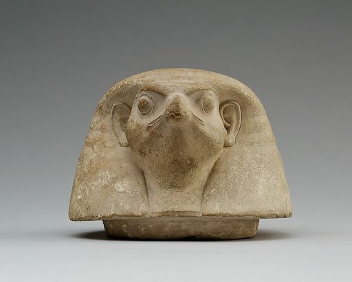 Canopic jar lid with falcon head (Qebehsenuef)