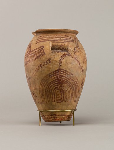 Decorated ware jar illustrating boats