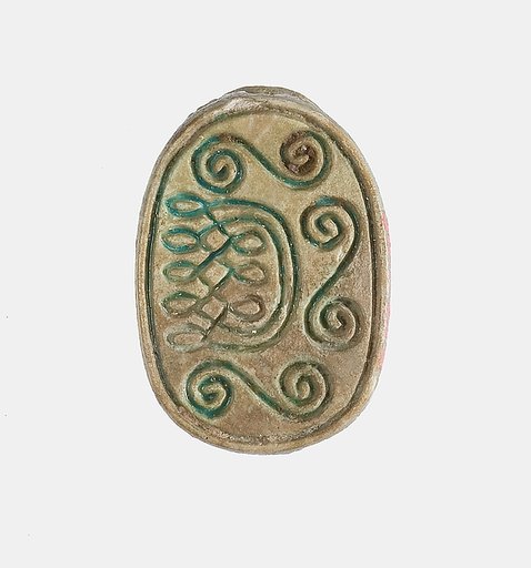 Scarab with Coil and Scrolls Design