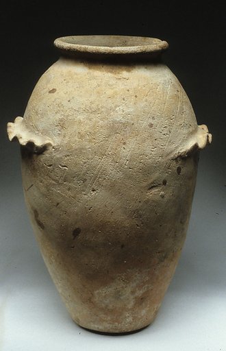 Wavy-handled ware jar