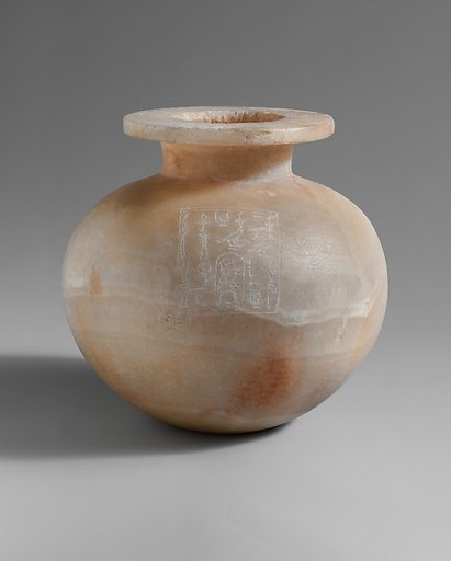 Spherical Jar Inscribed with Hatshepsut's Titles as Queen