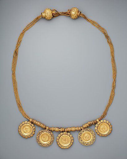 Collar with medallions containing coins of emperors