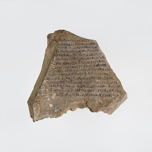 Ostracon with hieratic inscription