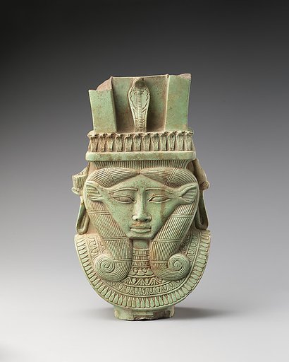 Sistrum fragment in the shape of a Hathor head