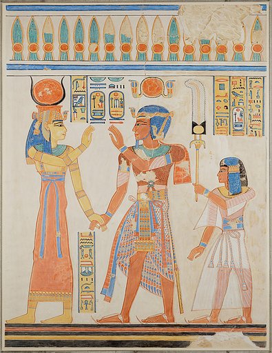 Ramesses III and Prince Amenherkhepeshef before Hathor