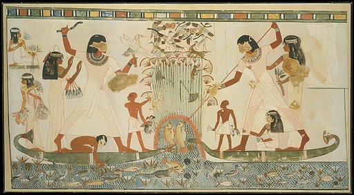 Menna and Family Hunting in the Marshes, Tomb of Menna