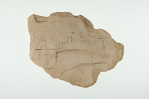 Ostracon With an Artist's Sketch of a Tomb Scene